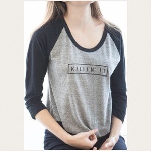 Brandy Melville Killin It Crop Baseball Tee Sz OS